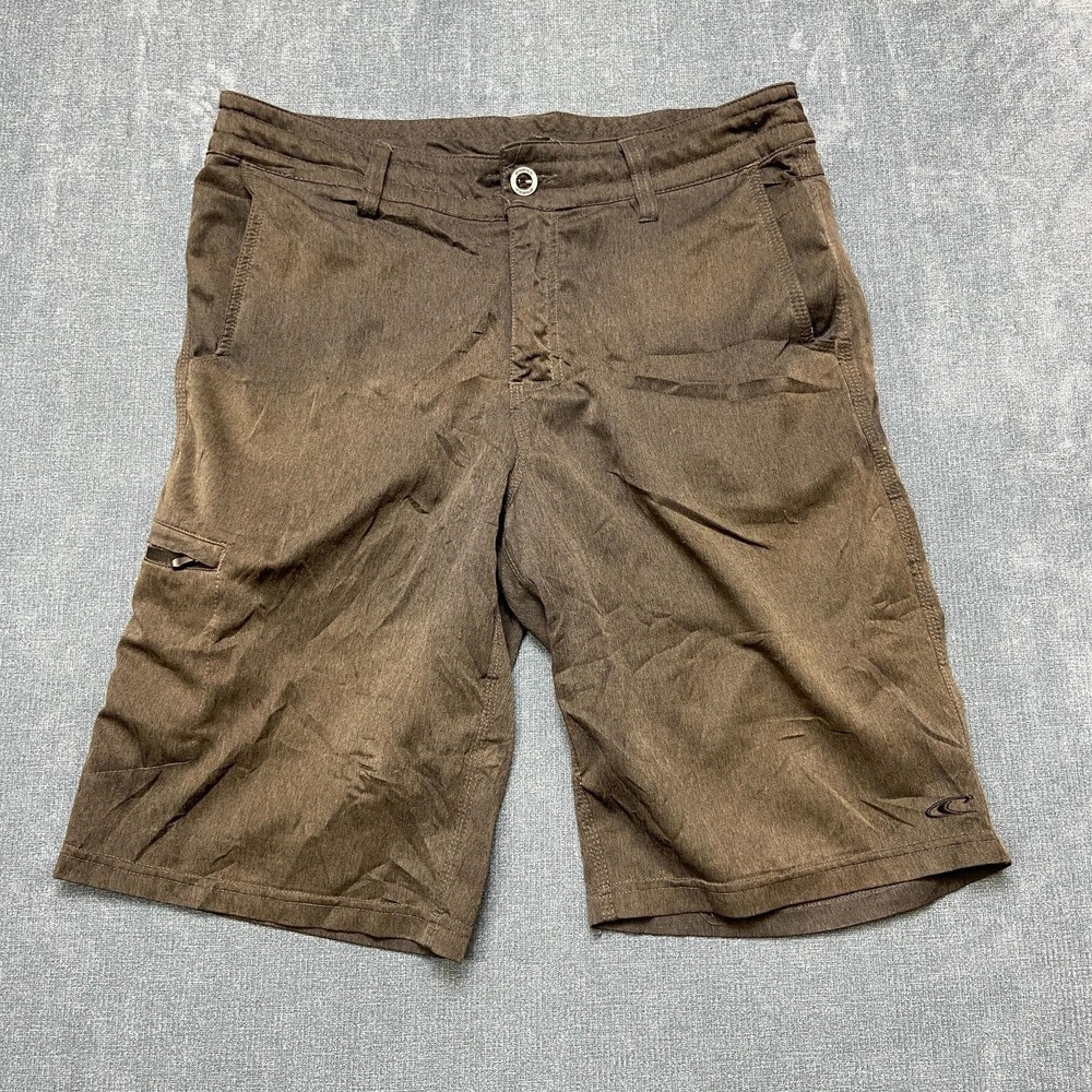 O'Neill Hybrid Shorts Mens 30 Brown Nylon Stretch Mid Rise Relaxed Fit Hiking